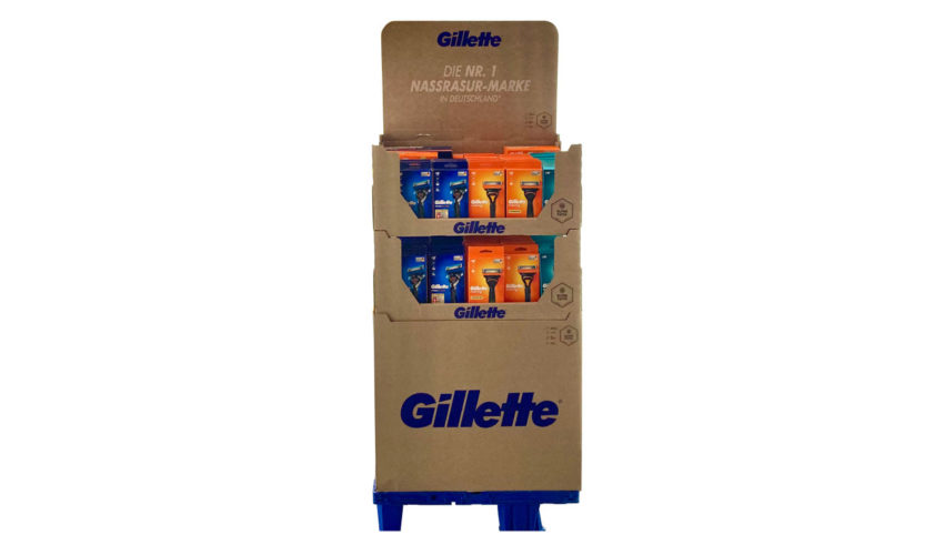 Gillette setzt auf Displays aus Silphie-Papier