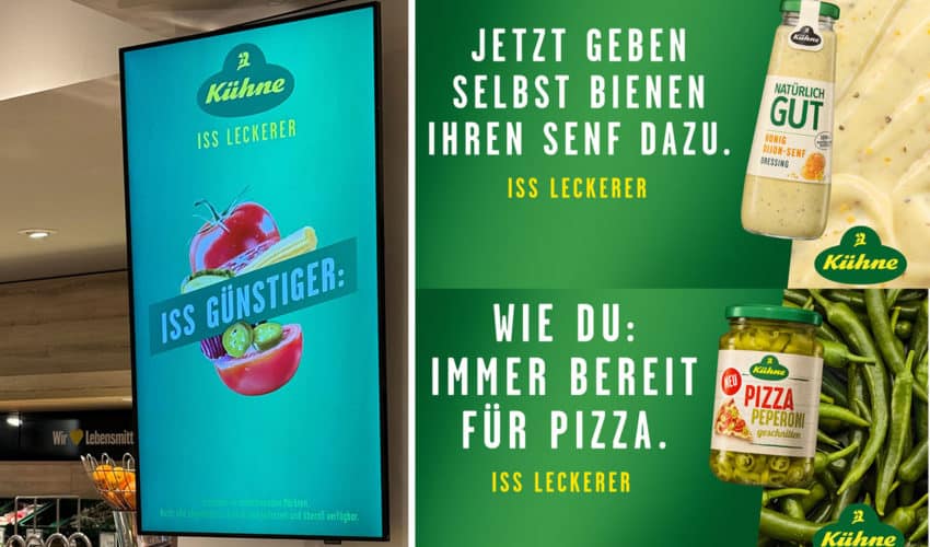 Mit einer großen angelegten (D)OOH Kampagne und einer umfangreichen Retail Media Dachmarken Promotion, setzt das Traditionsunternehmen seine Marke neu in Szene. Foto: Kühne