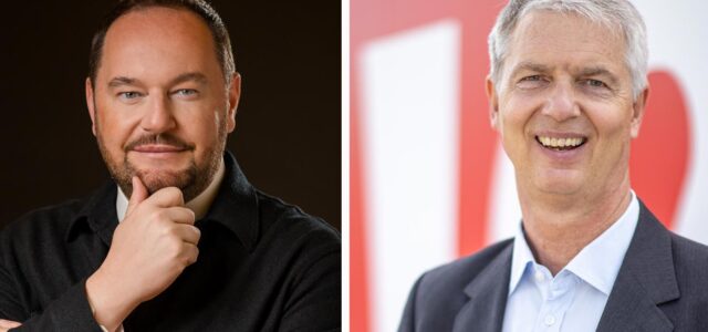 Michele Molon (links)CEO Schwan-Stabilo, Sebastian Schwanhäußer, Vorsitzender des Firmenbeirat von Schwan-Stabilo. Foto: Schwan-Stabilo