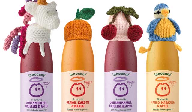 innocent-Smoothies mit Mützchen