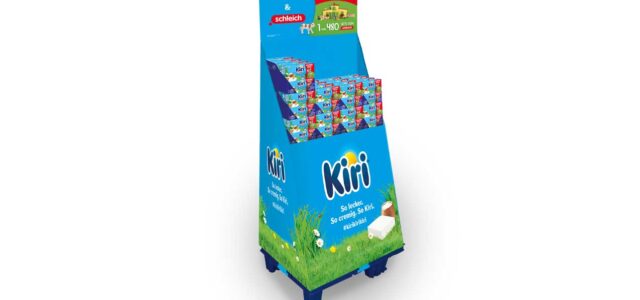 Mit außergewöhnlichem Design mach das Display auf die Kiri-Schleich-Aktion aufmerksam Foto: © Belbrands Deutschland