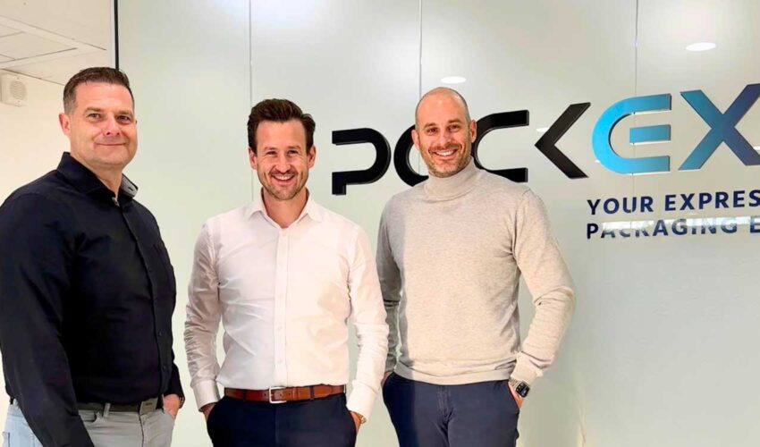 PackEx Management Board: v.l.n.r. Jan Luccarda, Sales Director, Julian Erhard, CEO und Philipp Braun_ Marketing & Digitalization Director PackEx GmbH, Foto: PackEx GmbH