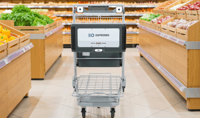 Einkauswagen Smartshopper in Gemüseabteilung