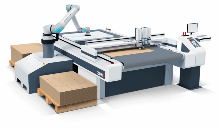 Animation digitale Schneidelösung von Zünd.