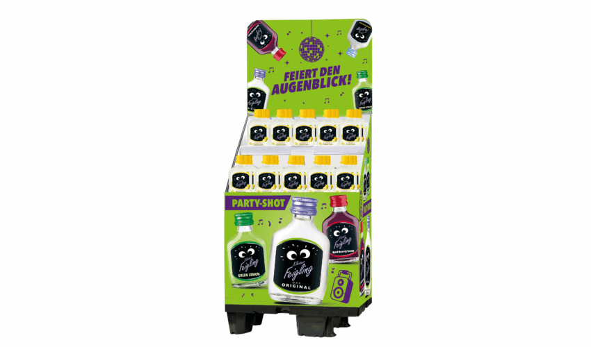 Display Kleiner Feigling Lemon Sour.