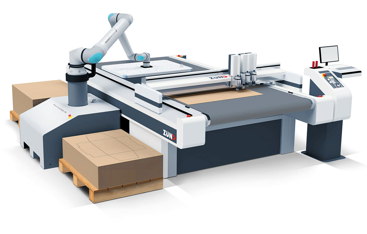 Animation digitale Schneidelösung von Zünd.