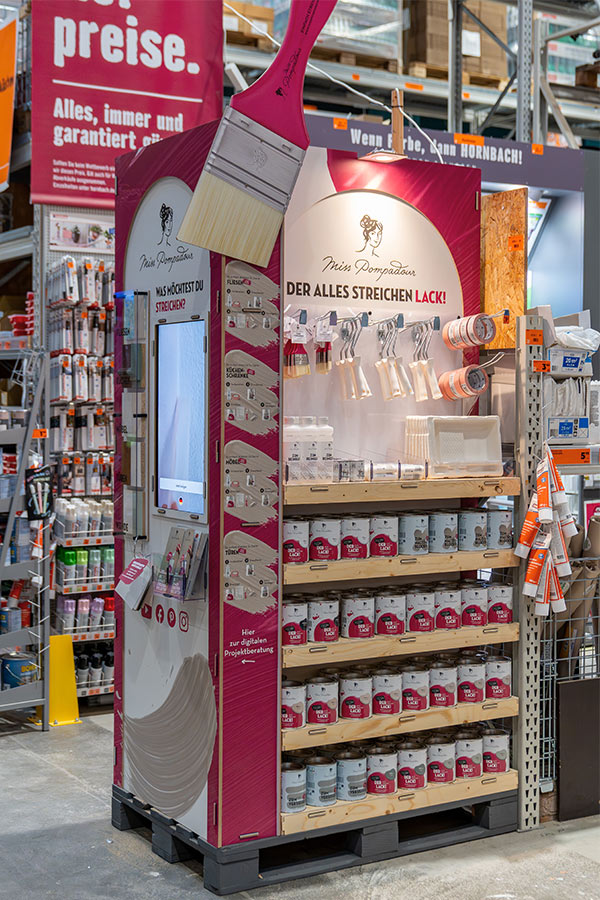 Beratungsterminal Miss Pompadour + Display, Hornbach