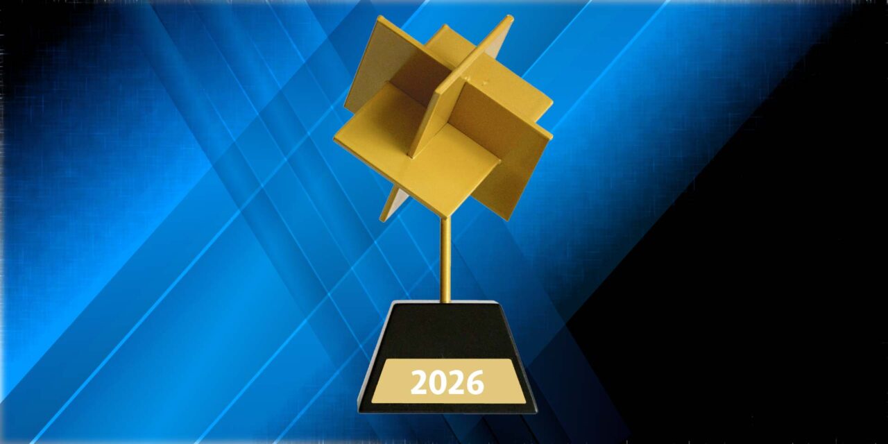 Pokal display Superstar 2026 vor blauem Hintergrund