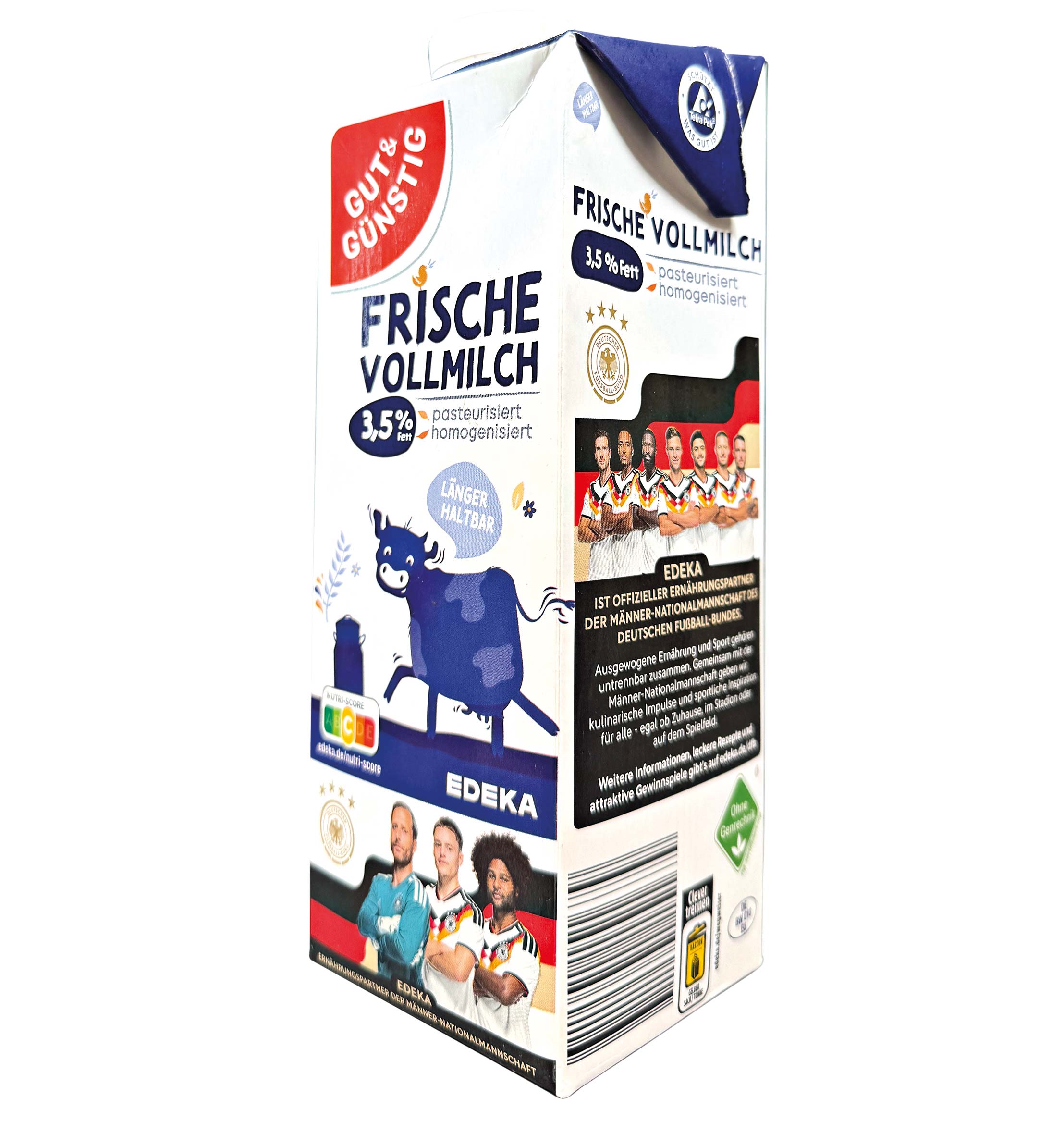 WM_Mopro_GutUndGuenstig_LEH Milchpackung von "Gut und Günstig" mit