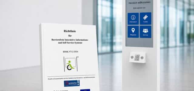 Self-Terminal und Aufsteller mit Richtlinie BIMK