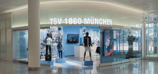 Ansicht Fanshop 1860 München am Flughafen München von außen
