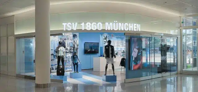 Ansicht Fanshop 1860 München am Flughafen München von außen