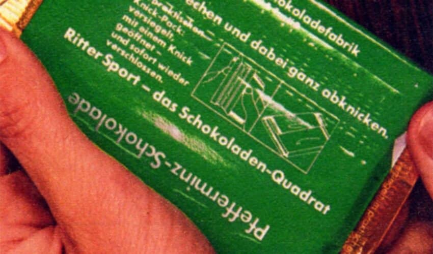 Alte Knickverpackung Ritter Sport