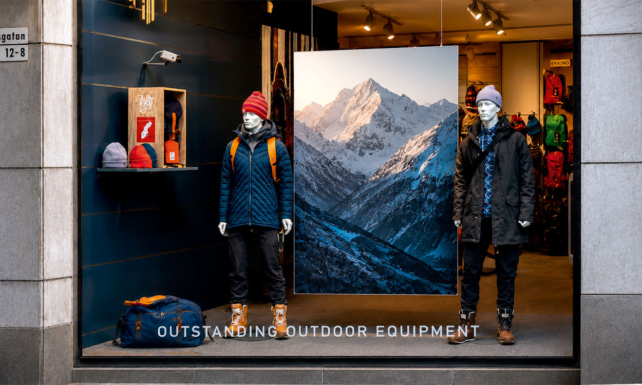 Adder FineLine Display in Schaufenster