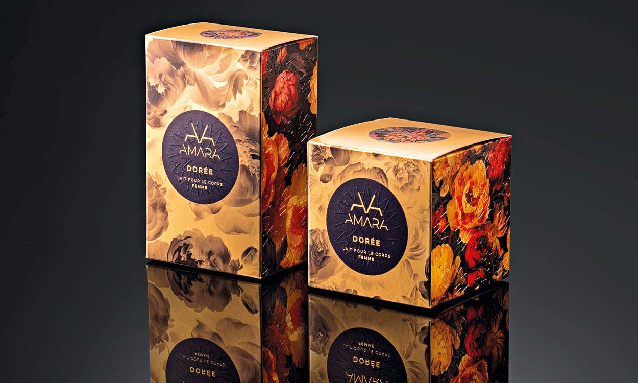 Mit Canon Arizona bedruckte Verpackungsboxen