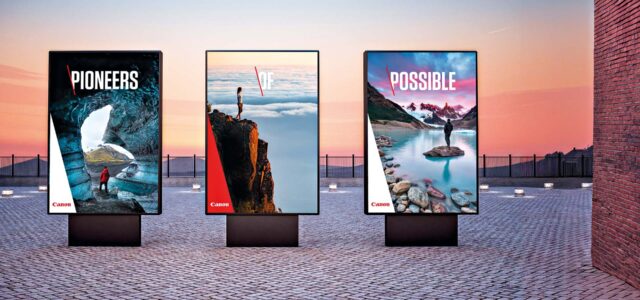 Drei Out-of-Home-Plakate von Canon