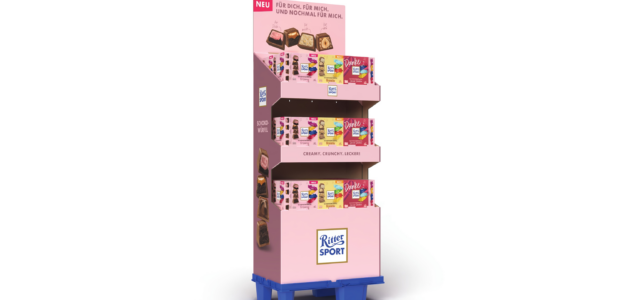 Display Ritter Sport Schokowürfel