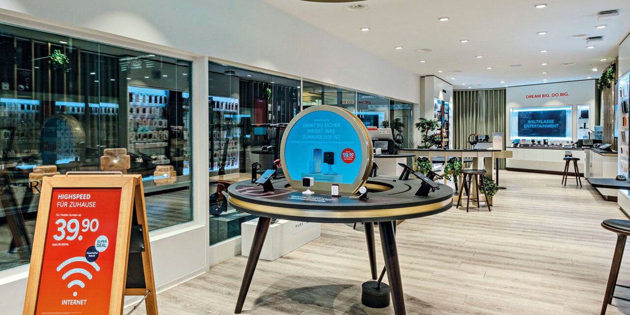 Verkaufsraum Internetgeschäft mit Digital Signage